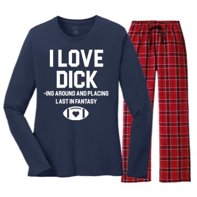 Last Place Fantasy Football Funny Women's Long Sleeve Flannel Pajama Set 