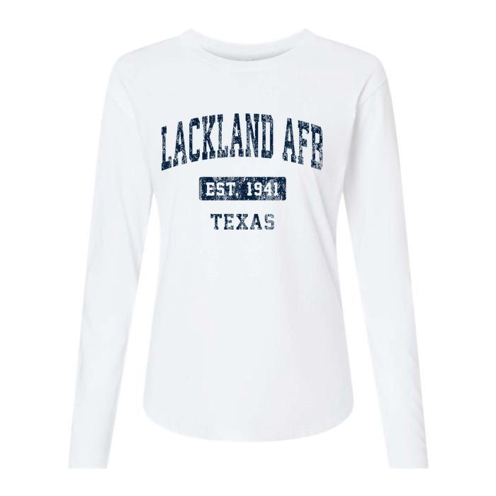 Lackland Afb Texas Tx Vintage Sports Established Womens Cotton Relaxed Long Sleeve T-Shirt