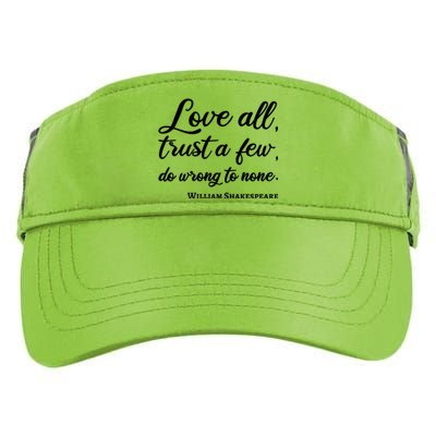 Love All Trust Few Wrong To None Quote William Shakespeare Funny Gift Adult Drive Performance Visor