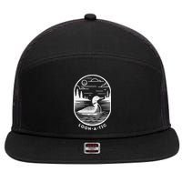 Loon A Tic Funny Common Loon Minnesota Lake Loon 7 Panel Mesh Trucker Snapback Hat