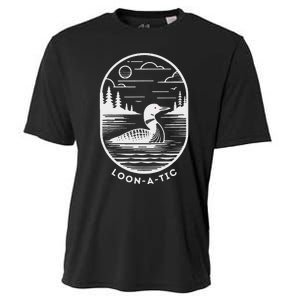 Loon A Tic Funny Common Loon Minnesota Lake Loon Cooling Performance Crew T-Shirt