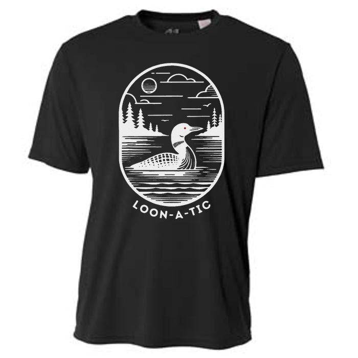 Loon A Tic Funny Common Loon Minnesota Lake Loon Cooling Performance Crew T-Shirt