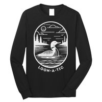 Loon A Tic Funny Common Loon Minnesota Lake Loon Long Sleeve Shirt