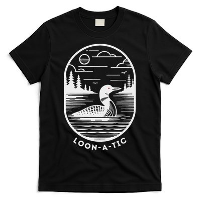 Loon A Tic Funny Common Loon Minnesota Lake Loon T-Shirt