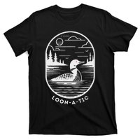 Loon A Tic Funny Common Loon Minnesota Lake Loon T-Shirt