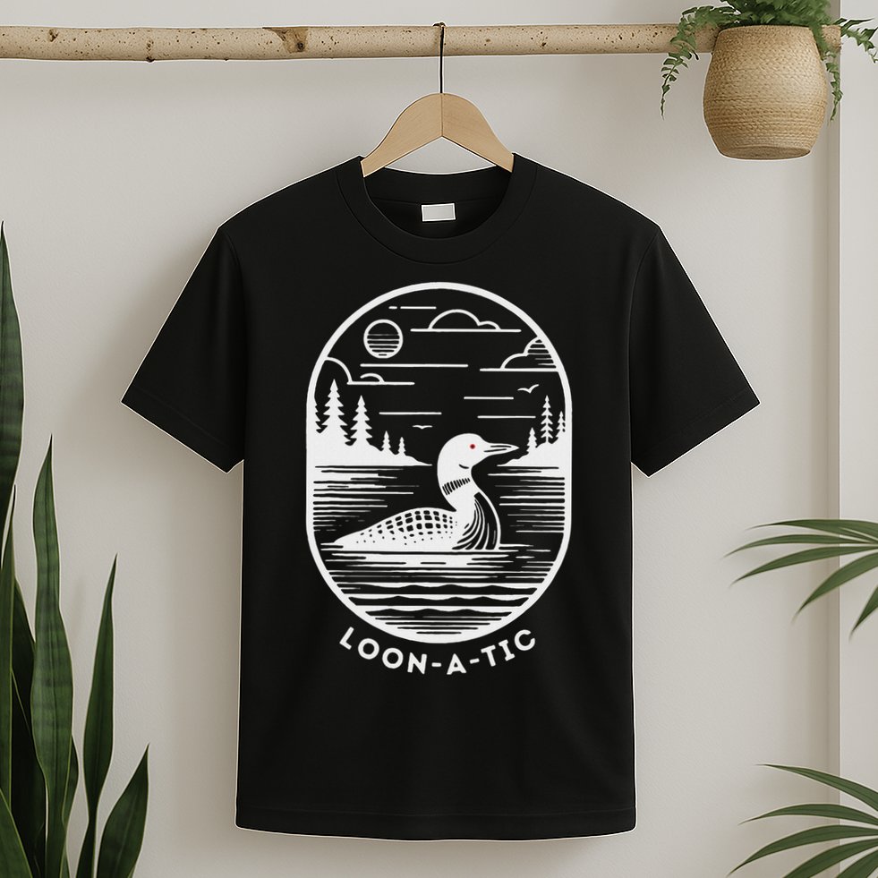 Loon A Tic Funny Common Loon Minnesota Lake Loon T-Shirt