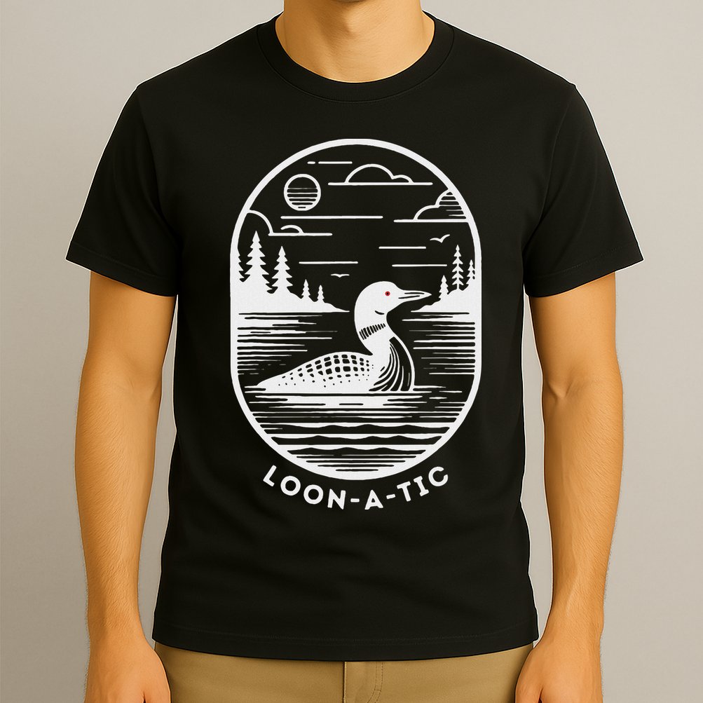 Loon A Tic Funny Common Loon Minnesota Lake Loon T-Shirt