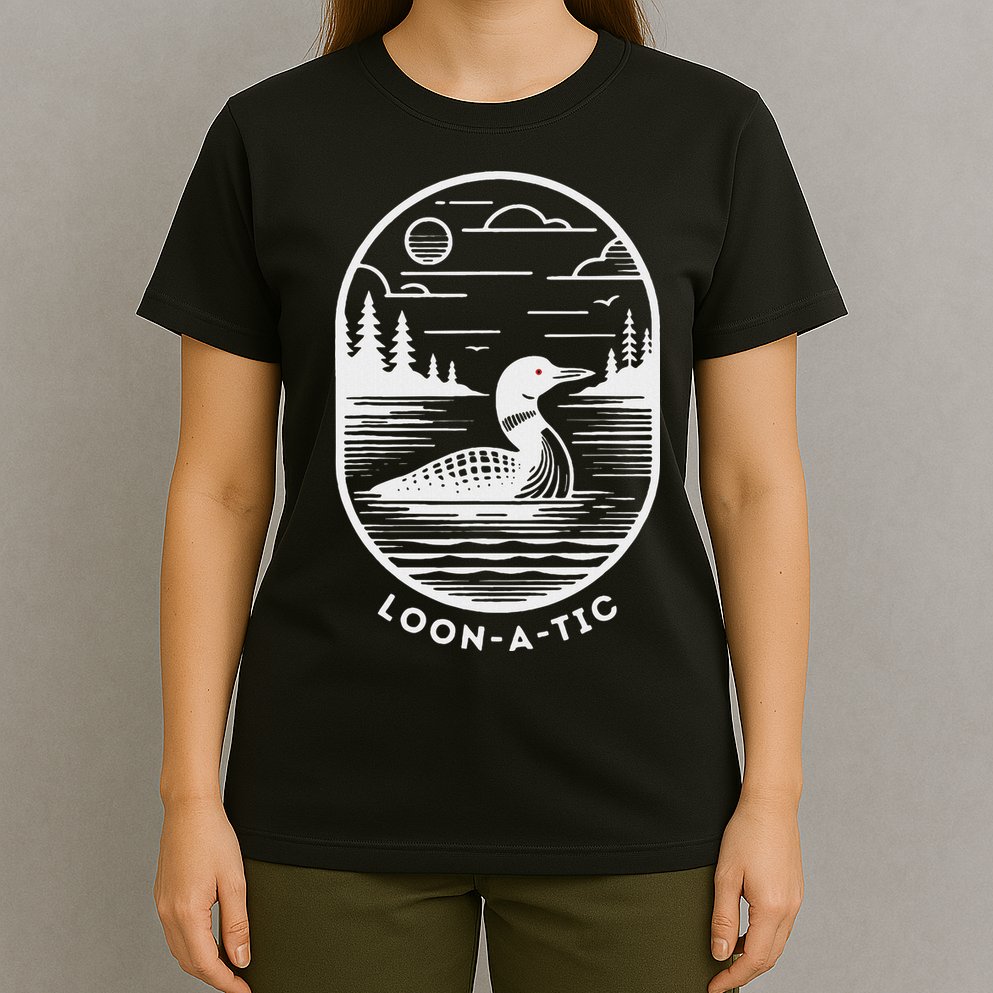 Loon A Tic Funny Common Loon Minnesota Lake Loon T-Shirt