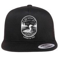 Loon A Tic Funny Common Loon Minnesota Lake Loon Flat Bill Trucker Hat