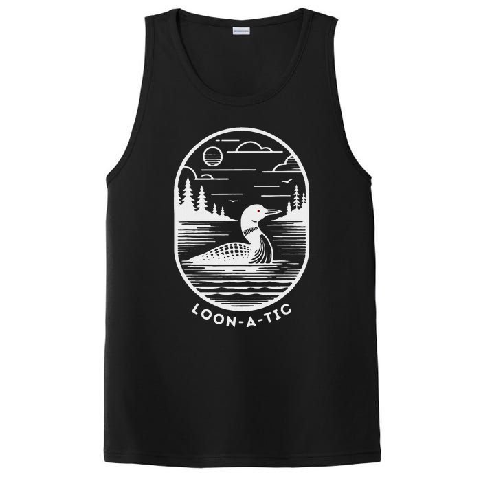 Loon A Tic Funny Common Loon Minnesota Lake Loon PosiCharge Competitor Tank