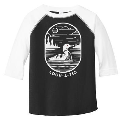 Loon A Tic Funny Common Loon Minnesota Lake Loon Toddler Fine Jersey T-Shirt