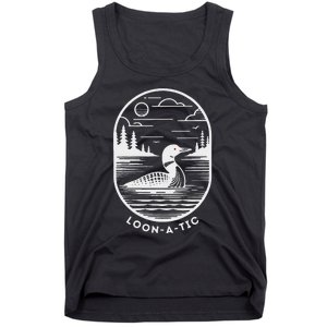 Loon A Tic Funny Common Loon Minnesota Lake Loon Tank Top