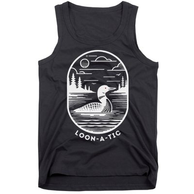 Loon A Tic Funny Common Loon Minnesota Lake Loon Tank Top