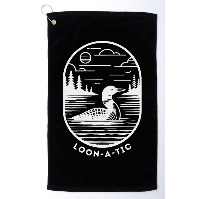 Loon A Tic Funny Common Loon Minnesota Lake Loon Golf Towel
