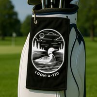 Loon A Tic Funny Common Loon Minnesota Lake Loon Golf Towel