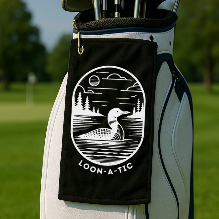 Loon A Tic Funny Common Loon Minnesota Lake Loon Golf Towel