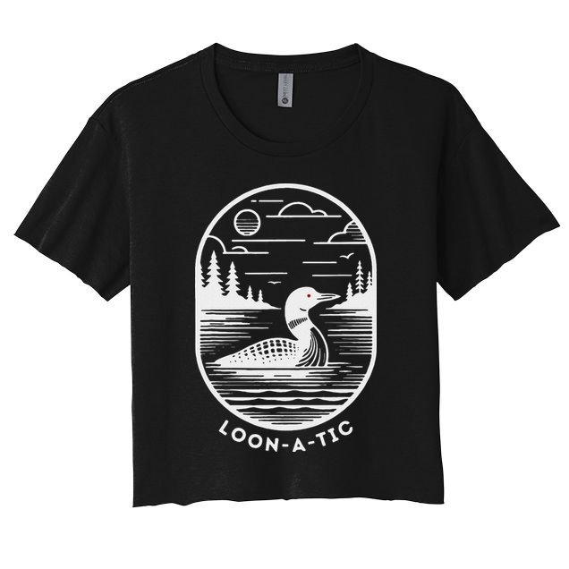 Loon A Tic Funny Common Loon Minnesota Lake Loon Crop Top