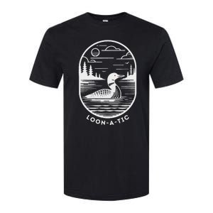 Loon A Tic Funny Common Loon Minnesota Lake Loon Softstyle CVC T-Shirt