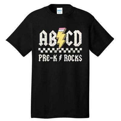 Lightning ABCD Teacher Student Pre K Rocks Back To School Tall T-Shirt