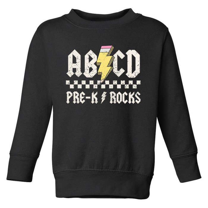 Lightning ABCD Teacher Student Pre K Rocks Back To School Toddler Sweatshirt