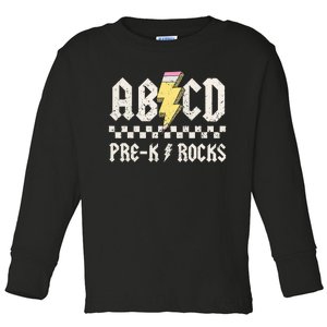 Lightning ABCD Teacher Student Pre K Rocks Back To School Toddler Long Sleeve Shirt