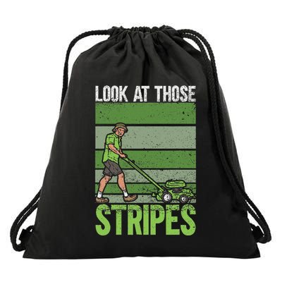 Look At Those Stripes Lawn Mowing Funny Dad Lawn Mower Drawstring Bag