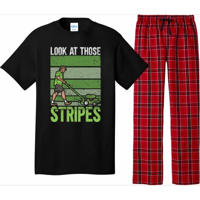 Look At Those Stripes Lawn Mowing Funny Dad Lawn Mower Pajama Set