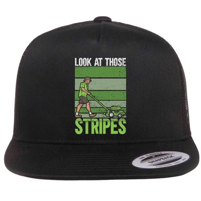 Look At Those Stripes Lawn Mowing Funny Dad Lawn Mower Flatbill Hat