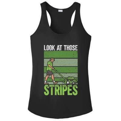 Look At Those Stripes Lawn Mowing Funny Dad Lawn Mower Ladies PosiCharge Competitor Racerback Tank