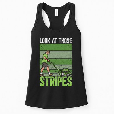 Look At Those Stripes Lawn Mowing Funny Dad Lawn Mower Womens Tank Top