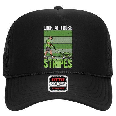 Look At Those Stripes Lawn Mowing Funny Dad Lawn Mower Trucker Hat