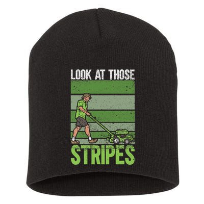 Look At Those Stripes Lawn Mowing Funny Dad Lawn Mower Short Acrylic Beanie