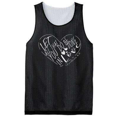 Let all that you do be done in Love 1 Corinthians 16:14 Mesh Reversible Basketball Jersey Tank