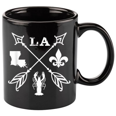 Louisiana arrow t shirt New Orleans Mardi Gras Tshirt 11oz C Handle Ceramic Mug