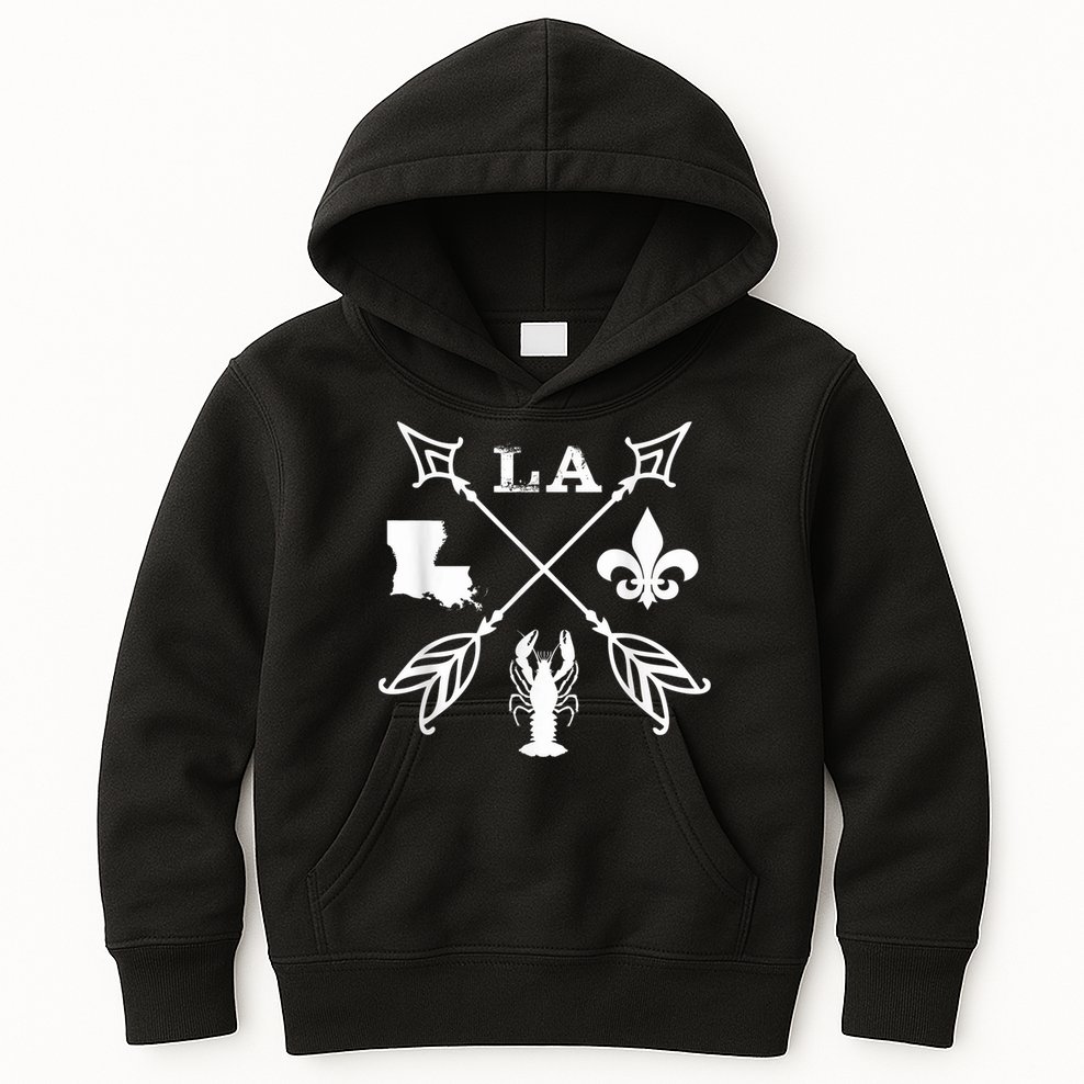 Louisiana arrow t shirt New Orleans Mardi Gras Tshirt Kids Hoodie