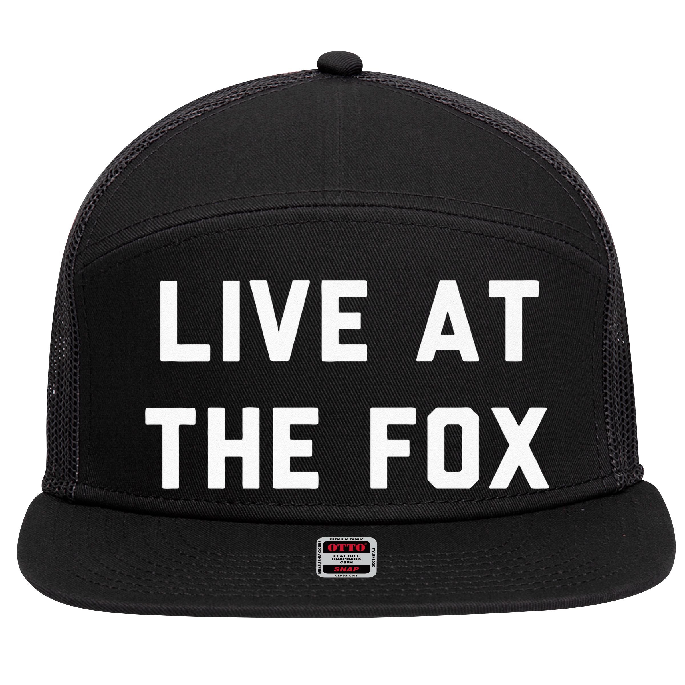 Live At The Fox Classic Rock Music Inspired Southern Rock 7 Panel Mesh Trucker Snapback Hat