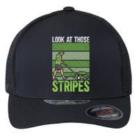 Look At Those Stripes Lawn Mowing Funny Dad Lawn Mower Flexfit Unipanel Trucker Cap