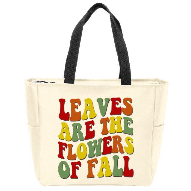 Leaves Are The Flowers Of Fall Retro Zip Tote Bag