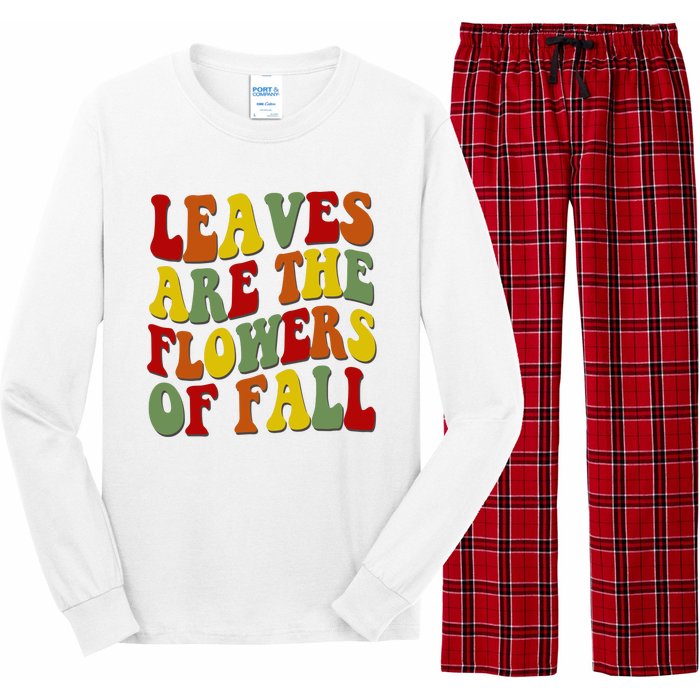 Leaves Are The Flowers Of Fall Retro Long Sleeve Pajama Set