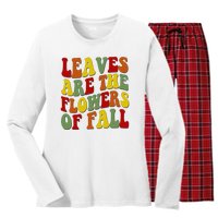 Leaves Are The Flowers Of Fall Retro Women's Long Sleeve Flannel Pajama Set 