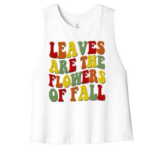 Leaves Are The Flowers Of Fall Retro Women's Racerback Cropped Tank