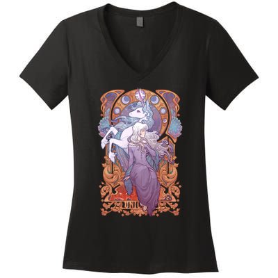 Lady Amalthea The Last Unicorn Women's V-Neck T-Shirt