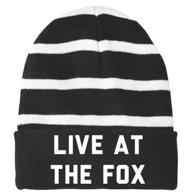 Live At The Fox Classic Rock Music Inspired Southern Rock Striped Beanie with Solid Band