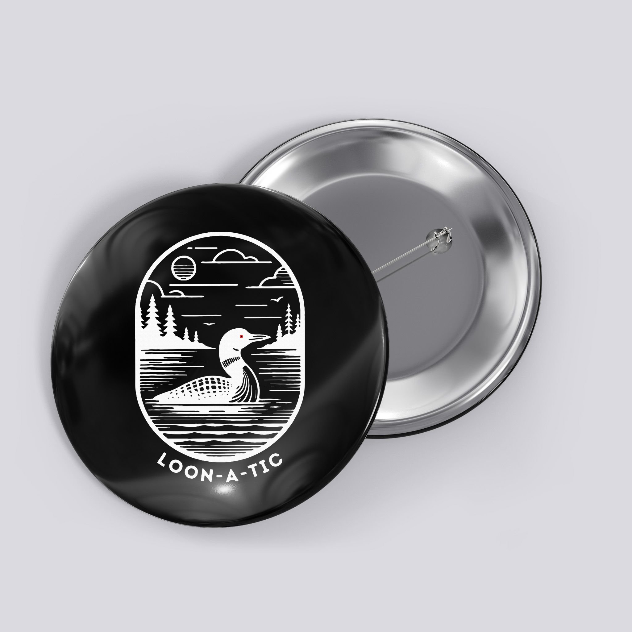 Loon A Tic Funny Common Loon Minnesota Lake Loon Button