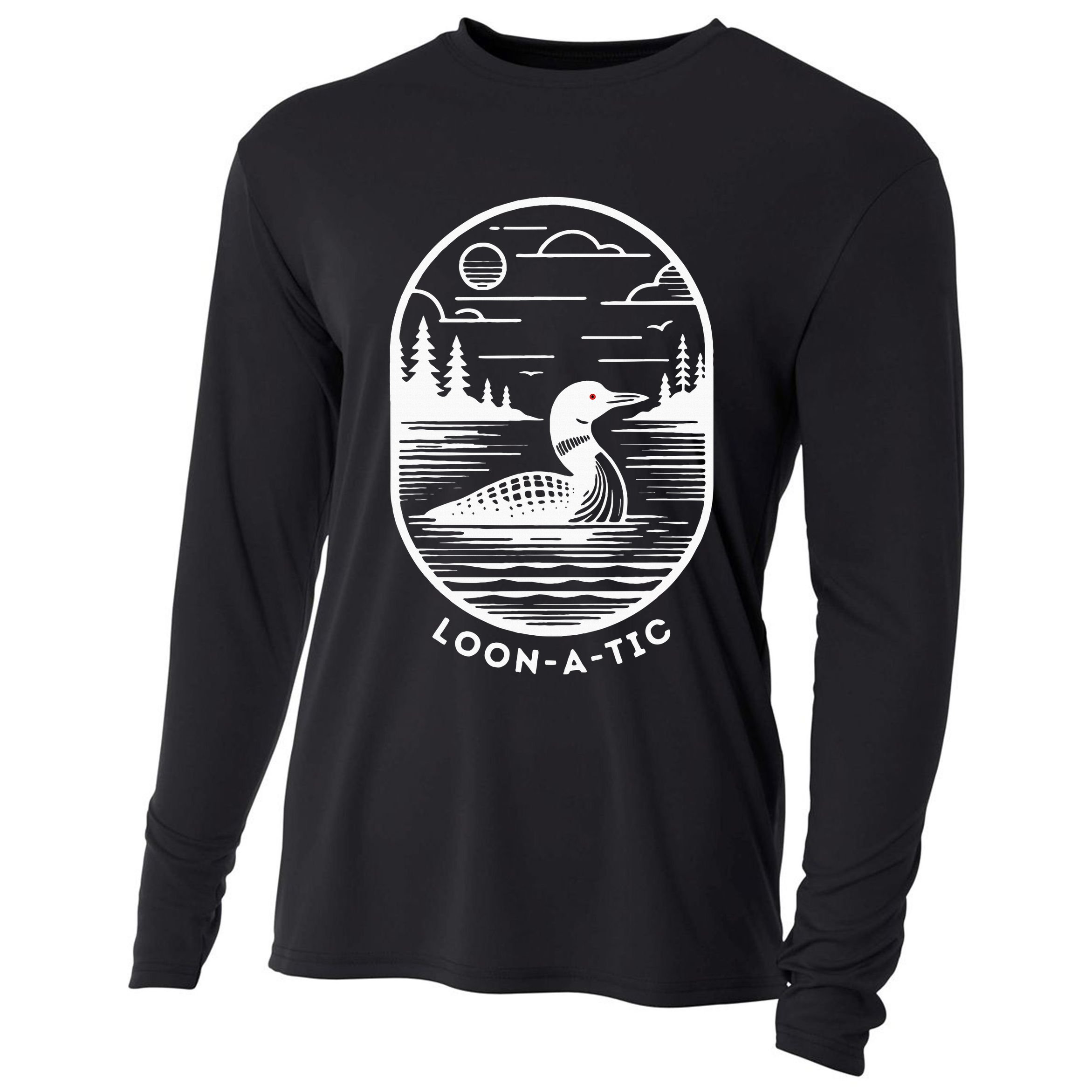 Loon A Tic Funny Common Loon Minnesota Lake Loon Cooling Performance Long Sleeve Crew
