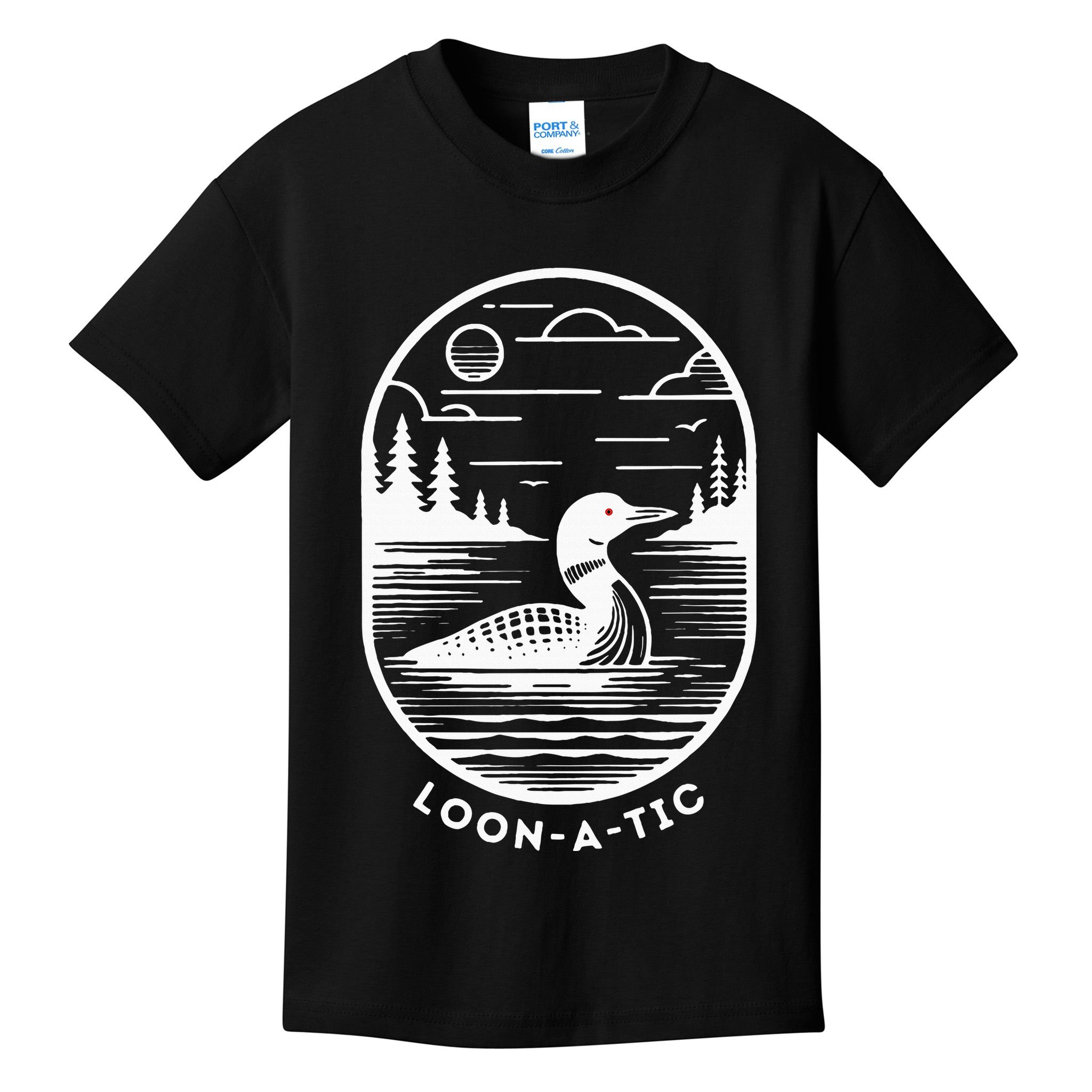 Loon A Tic Funny Common Loon Minnesota Lake Loon Kids T-Shirt