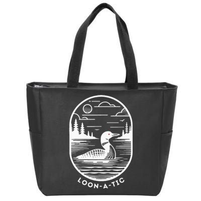 Loon A Tic Funny Common Loon Minnesota Lake Loon Zip Tote Bag