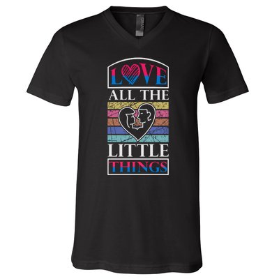 Love All The Little Things V-Neck T-Shirt