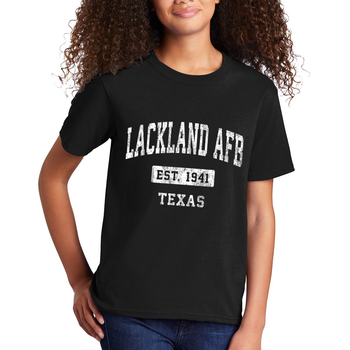 Lackland Afb Texas Tx Vintage Sports Established Kids T-Shirt