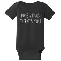 Loves Animals Tolerates People Baby Bodysuit